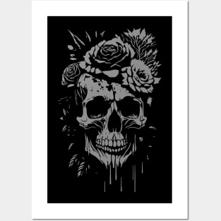 goth rock skull design Posters and Art